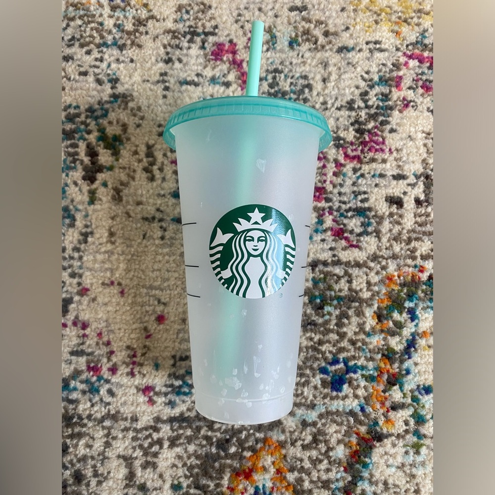 NEW Starbucks Cold Cups Color Changing Confetti - MINT